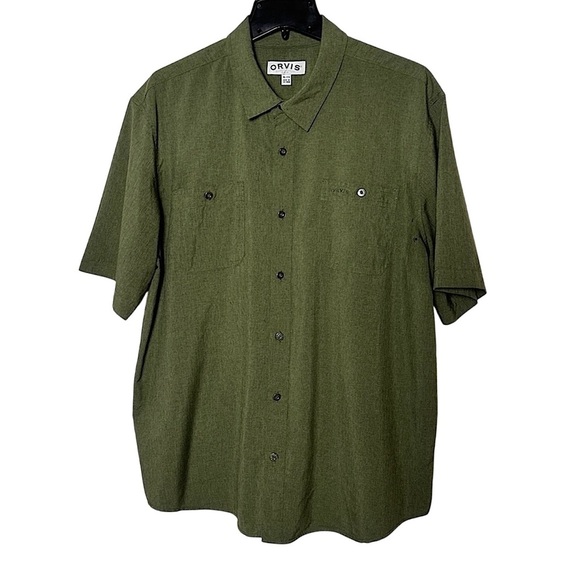 Orvis Men’s Short Sleeve Tech Shirt Collared UPF 30+ Quick Dry Outdoors Hiking - Picture 1 of 15